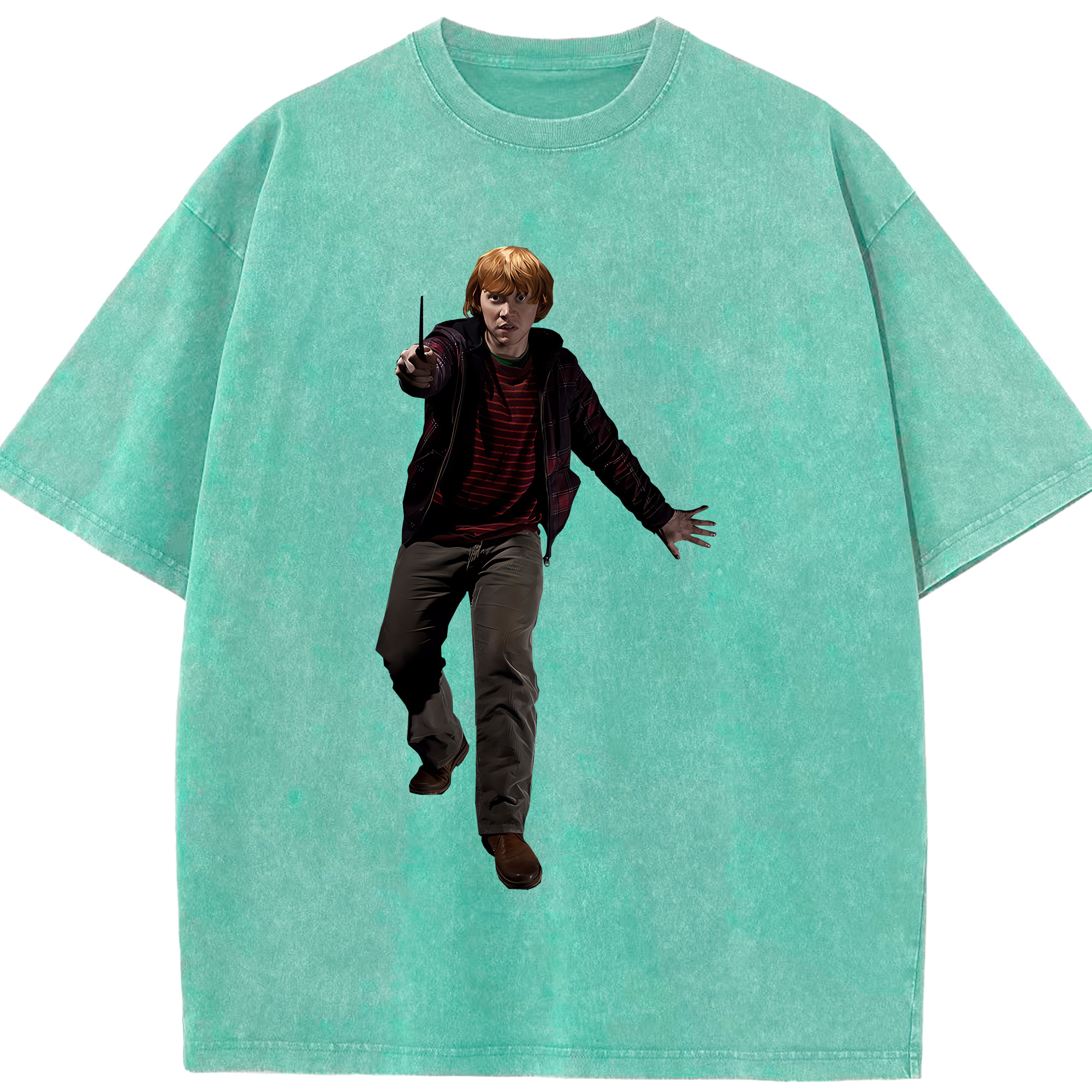 （画像用） Harry Potter ハリー・ポッターシリーズ 綿100% ヴィンテージ風 半袖Tシャツ（フロントプリント）